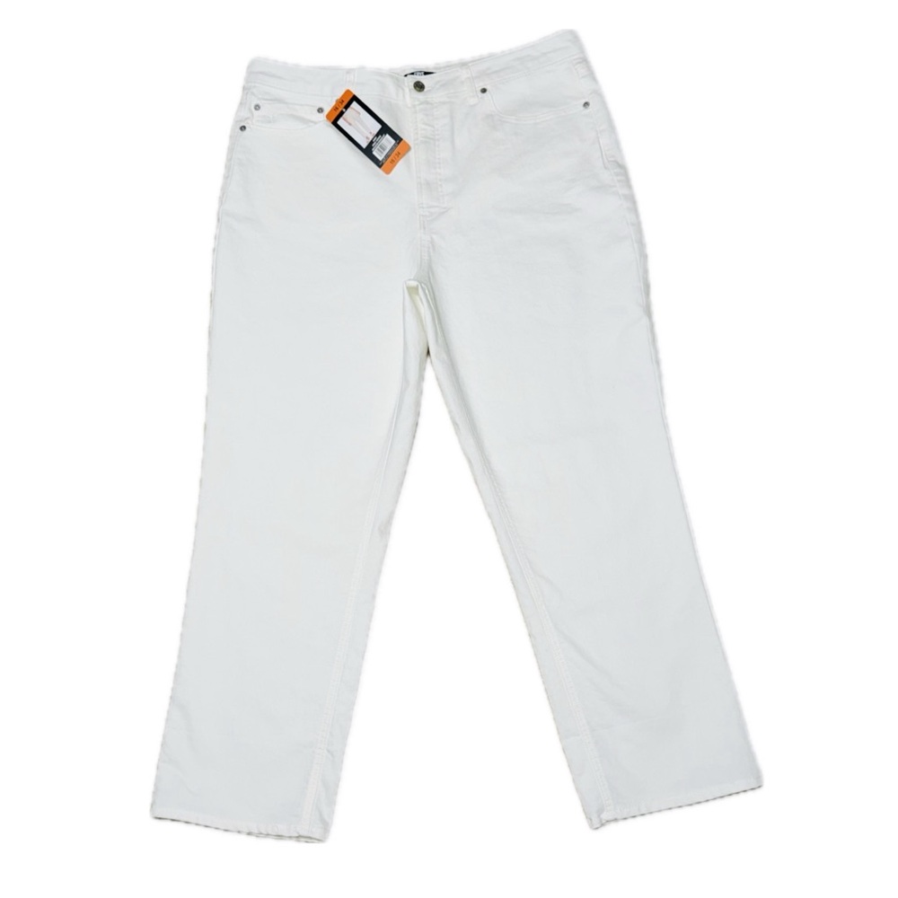 👖🌼 FRYE *NWT* Ivory White Straight Leg Stretch Jeans, Vacation Cruise Sz 16/34